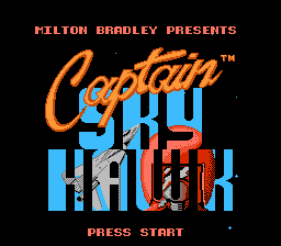 Captain Skyhawk title screen for NES